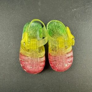 Glitter Jelly Sandals, Kids Shoes, Pink Yellow Green, Novelty Colorful